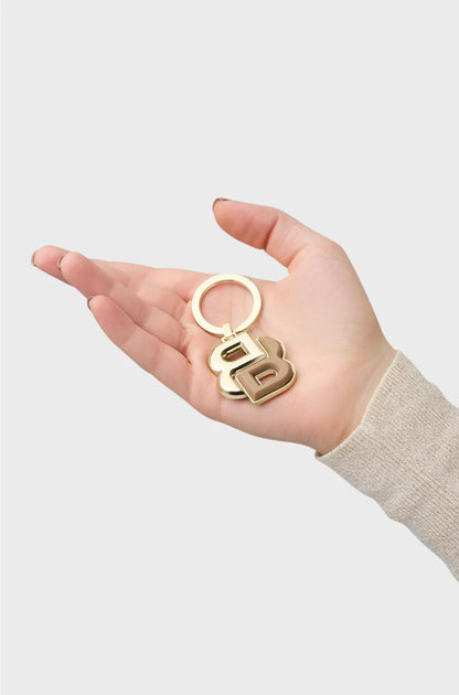 KEY RING WITH CAMEL AND GOLD-TONE DOUBLE B MONOGRAM