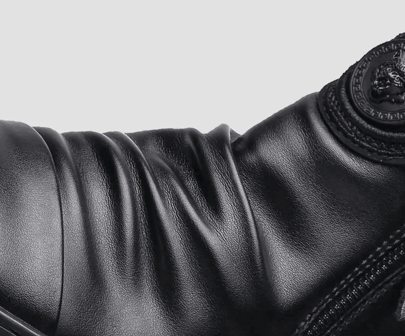 Men's Comfortable Leather Motorcycle Boots Work Boots Waterproof Anti-Slip Anti-Sprain