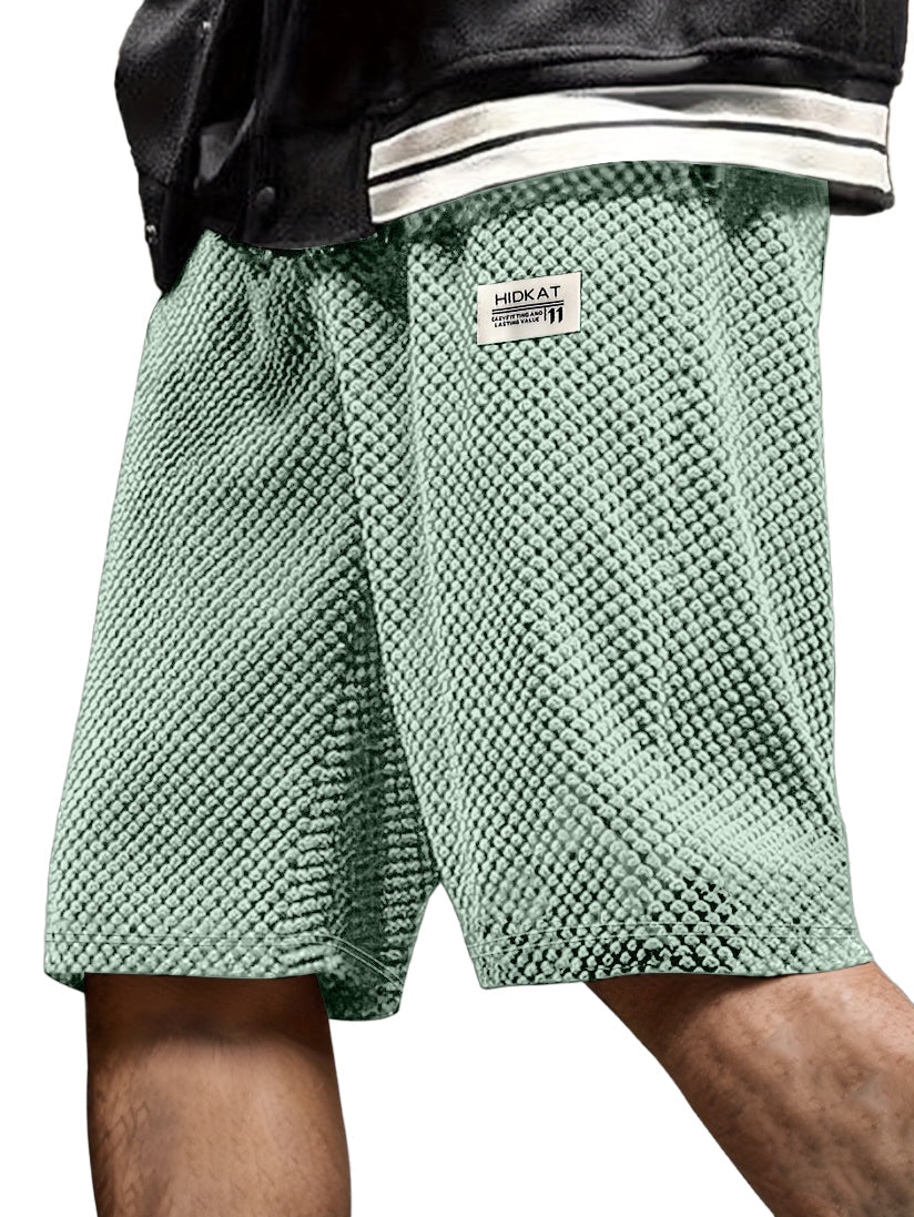 Men's Retro Casual Embroidered Logo Corduroy Shorts